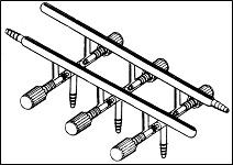 Manifold, Vacuum/Inert Gas, Double, With Front-Left & Rear-Right