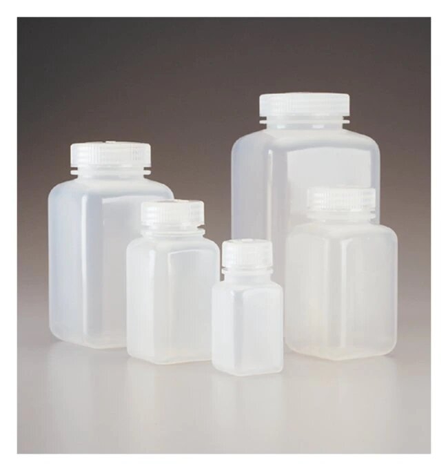 Square Bottle, Plastic, Wide Neck